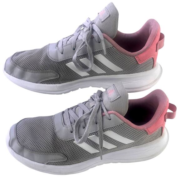 Adidas Girl's Tensaur Run K Jr GZ2667 Grey/White/Pink Athletic Sneakers Size 7 - Picture 2 of 11